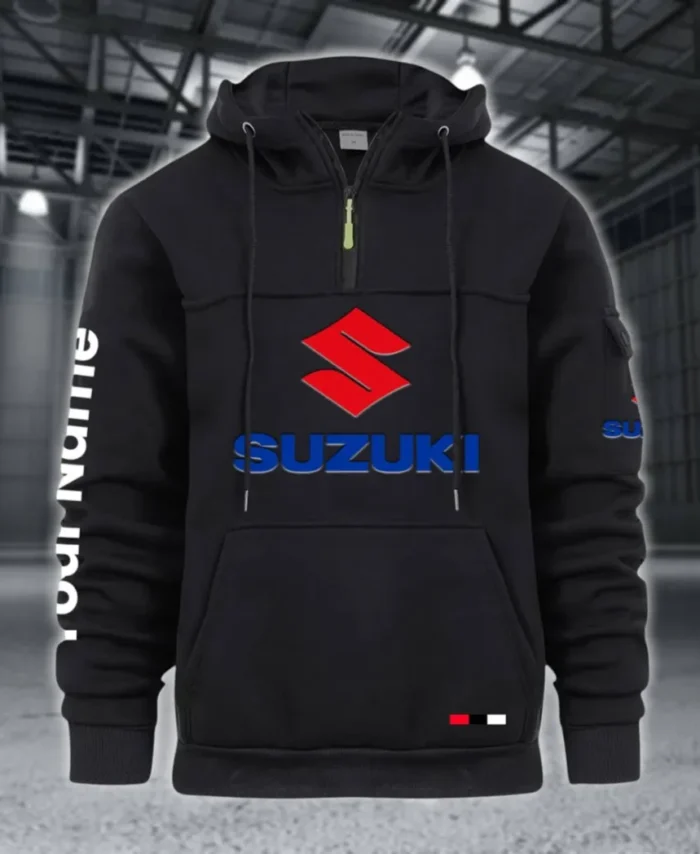 JDM Bike Large Pocket Hoodie, Gearhead Streetwear Pullover CAR514 - Black