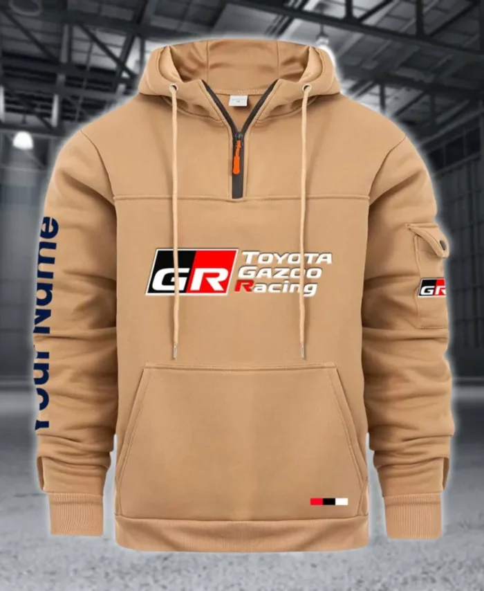 Racing Auto Large Pocket Hoodie, Road Warrior Style Hoodie CAR514 - Khaki
