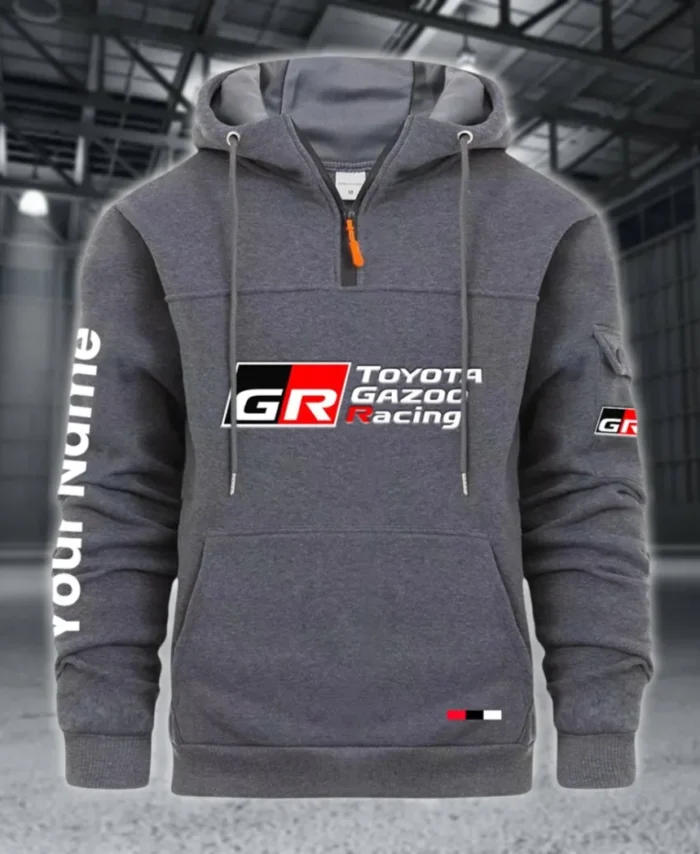 Racing Auto Large Pocket Hoodie, Road Warrior Style Hoodie CAR514 - Dark Gray