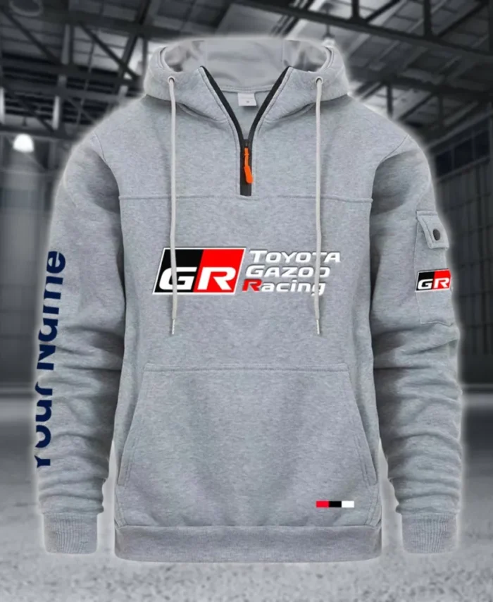 Racing Auto Large Pocket Hoodie, Road Warrior Style Hoodie CAR514 - Light Gray