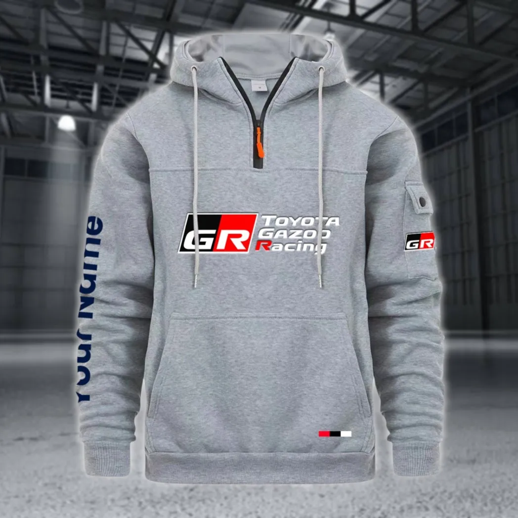 Racing Auto Large Pocket Hoodie, Road Warrior Style Hoodie CAR514 - Light Gray