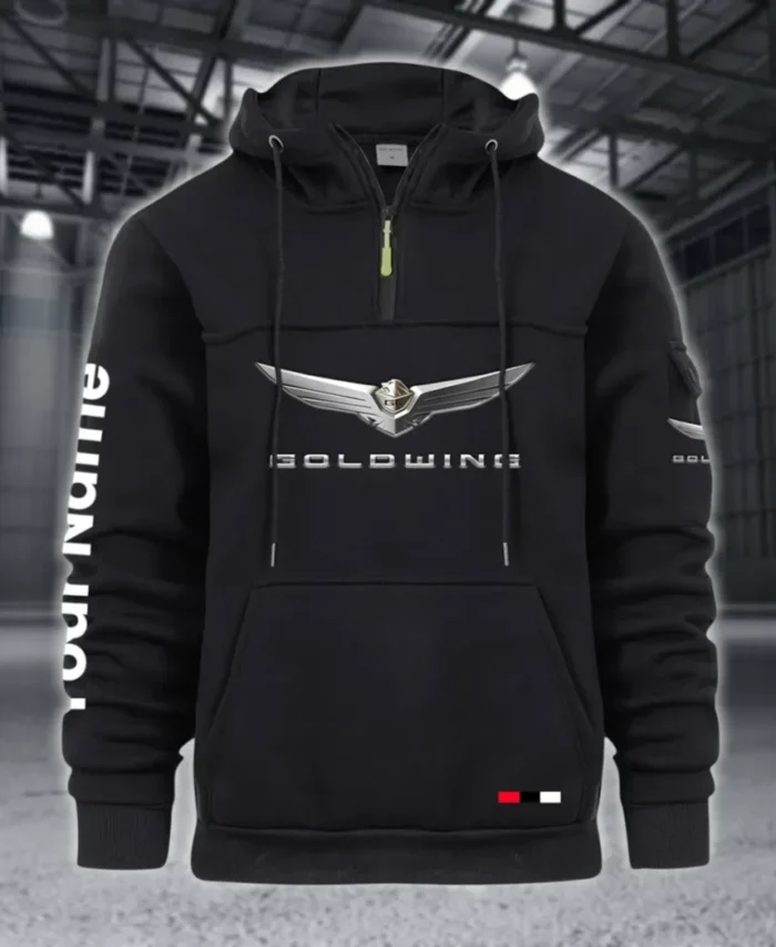 Grand Touring Motorbike Large Pocket Hoodie, Road Warrior Style Hoodie CAR514 - Black