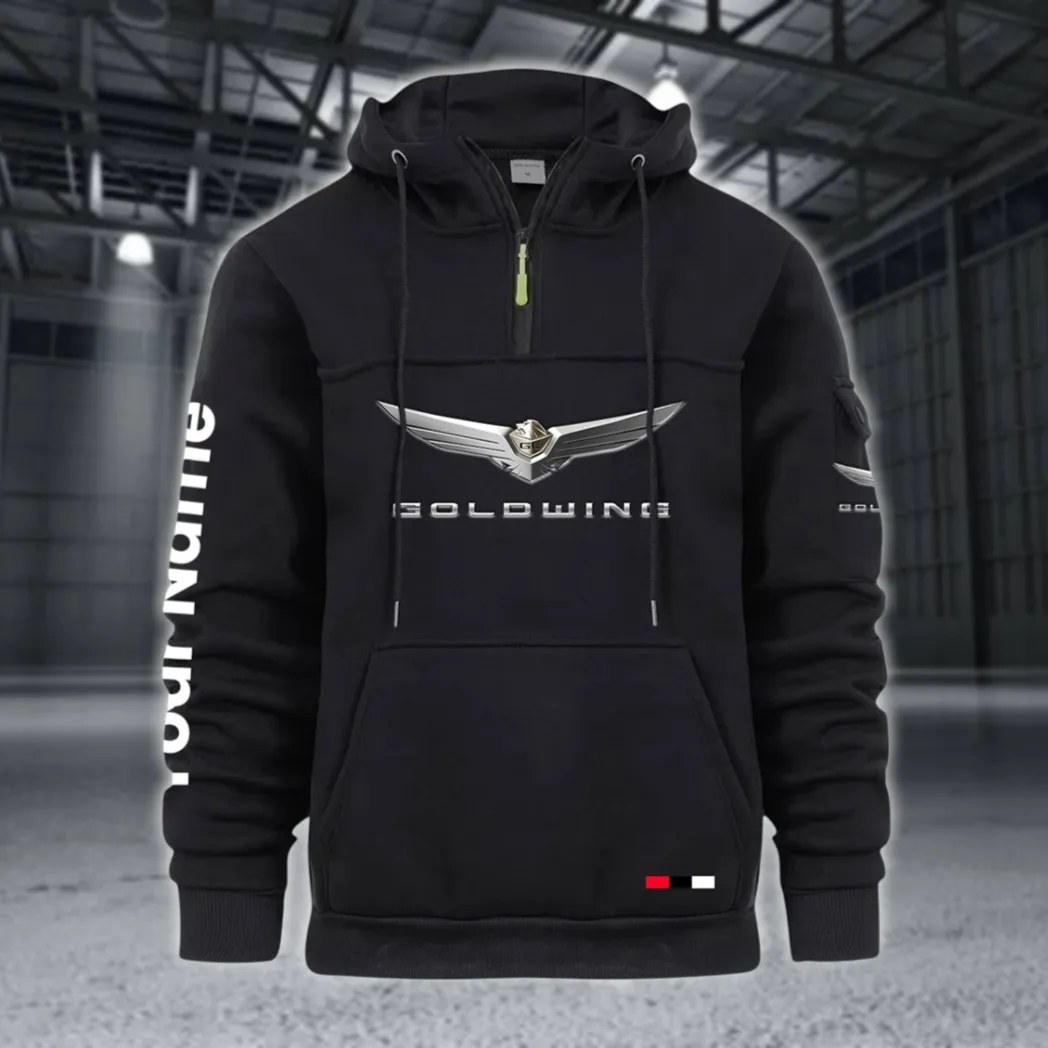 Grand Touring Motorbike Large Pocket Hoodie, Road Warrior Style Hoodie CAR514 - Black