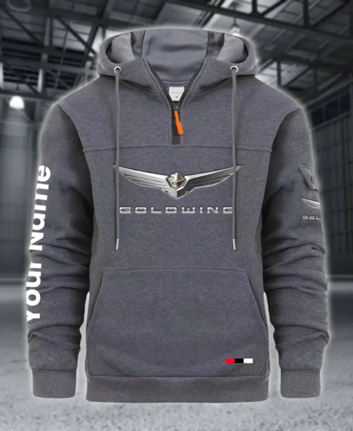 Grand Touring Motorbike Large Pocket Hoodie, Road Warrior Style Hoodie CAR514 - Dark Gray