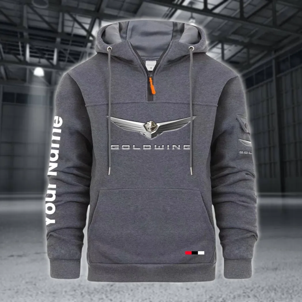 Grand Touring Motorbike Large Pocket Hoodie, Road Warrior Style Hoodie CAR514 - Dark Gray