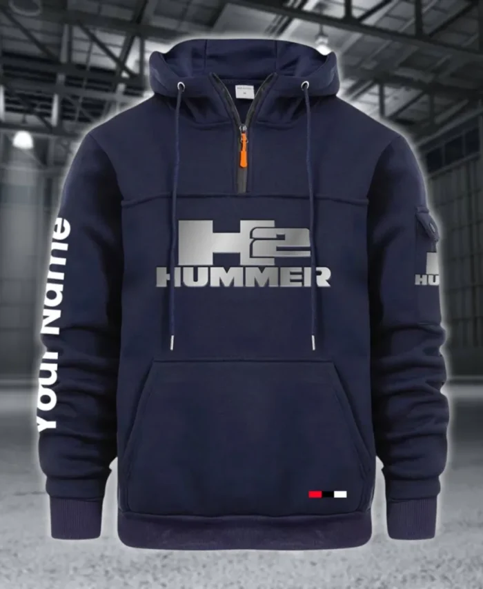 Large Off-Road SUV Large Pocket Hoodie, Car Enthusiast Everyday Hoodie CAR514 - Navy