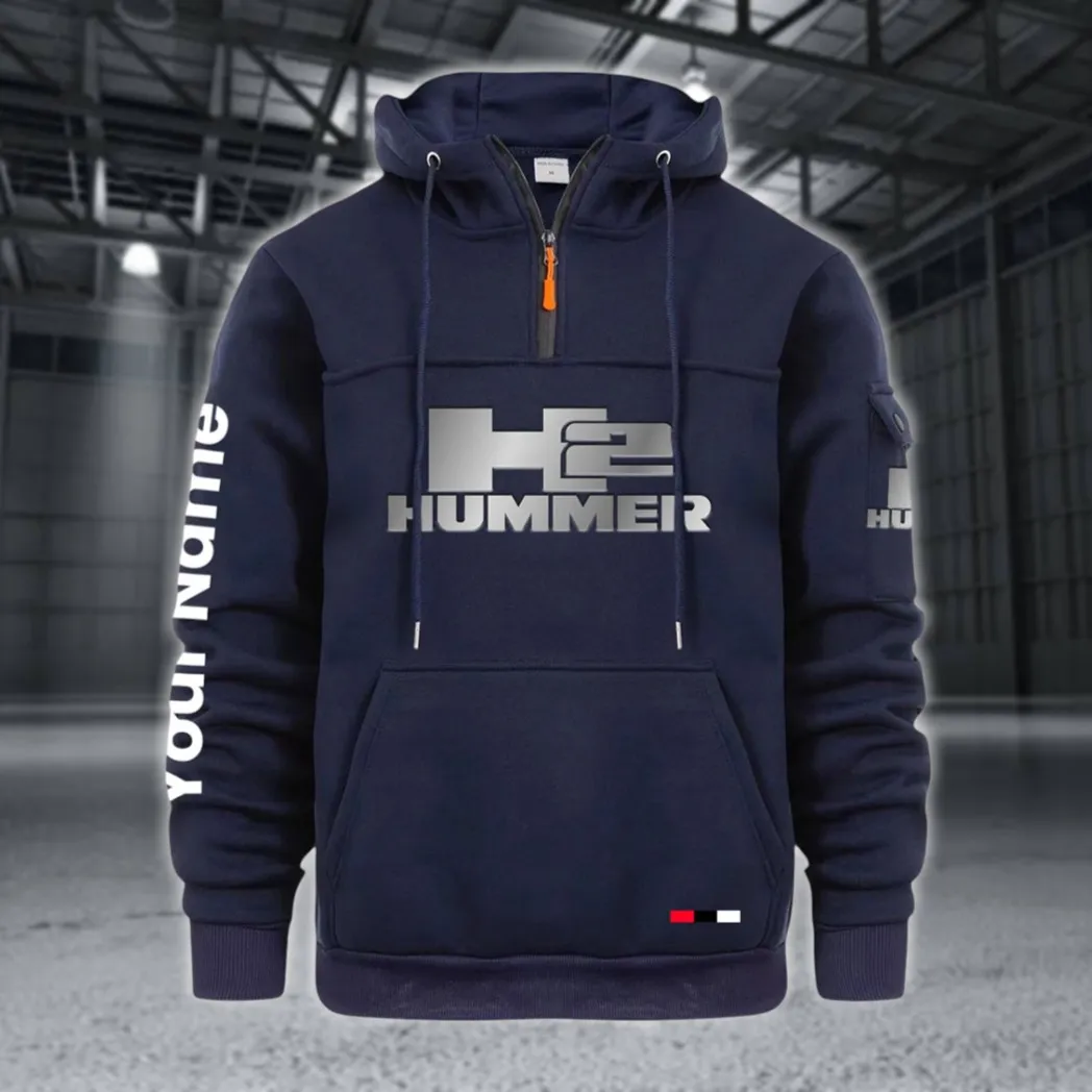 Large Off-Road SUV Large Pocket Hoodie, Car Enthusiast Everyday Hoodie CAR514 - Navy