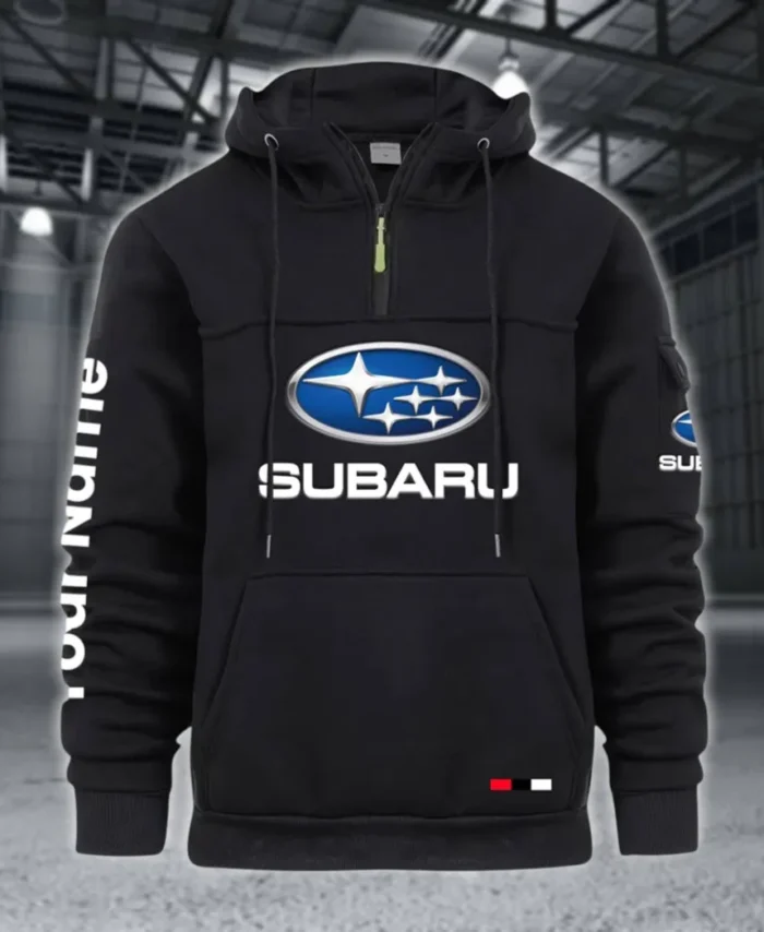 Performance Hatchback Large Pocket Hoodie, Modern Driver's Zip Hoodie CAR514 - Black