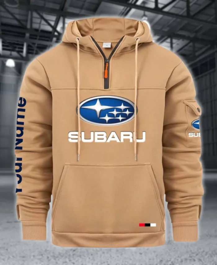 Performance Hatchback Large Pocket Hoodie, Modern Driver's Zip Hoodie CAR514 - Khaki