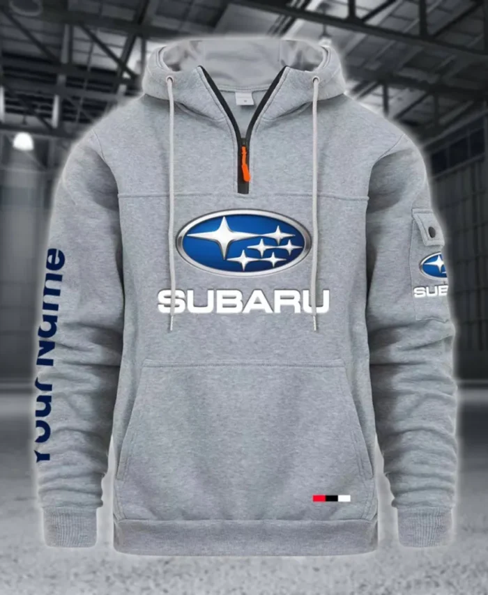 Performance Hatchback Large Pocket Hoodie, Modern Driver's Zip Hoodie CAR514 - Light Gray