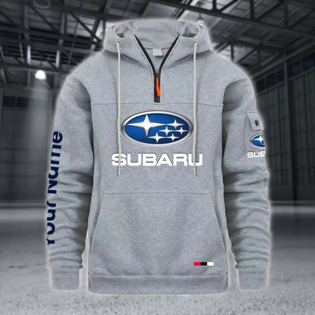 Performance Hatchback Large Pocket Hoodie, Modern Driver's Zip Hoodie CAR514 - Light Gray