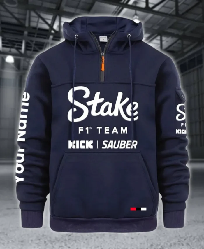 Cultural Motion Large Pocket Hoodie, Rugged Streetwear Car Hoodie CAR514 - Navy