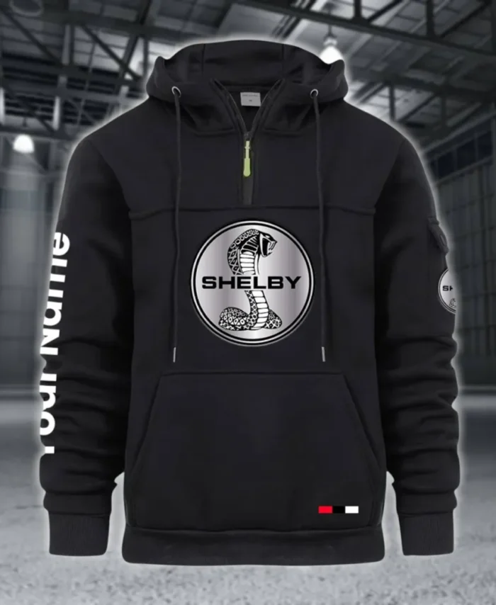 Classic Muscle Ride Large Pocket Hoodie, Moto Street Comfort Hoodie CAR514 - Black