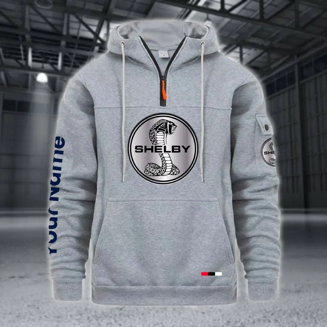 Classic Muscle Ride Large Pocket Hoodie, Moto Street Comfort Hoodie CAR514 - Light Gray