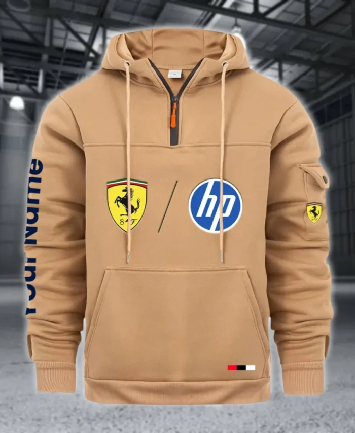 Racing Legend Large Pocket Hoodie, Classic Garage Style Hoodie CAR514 - Khaki