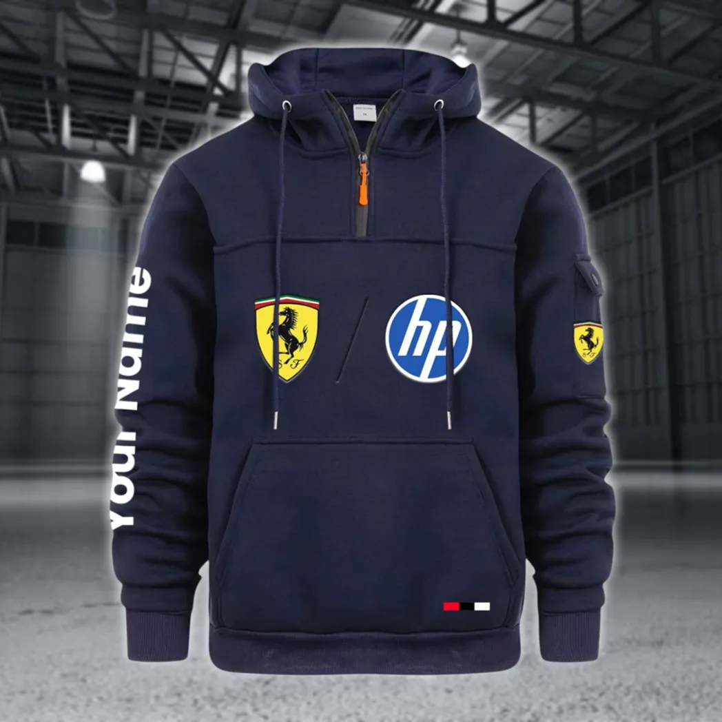 Racing Legend Large Pocket Hoodie, Classic Garage Style Hoodie CAR514 - Navy