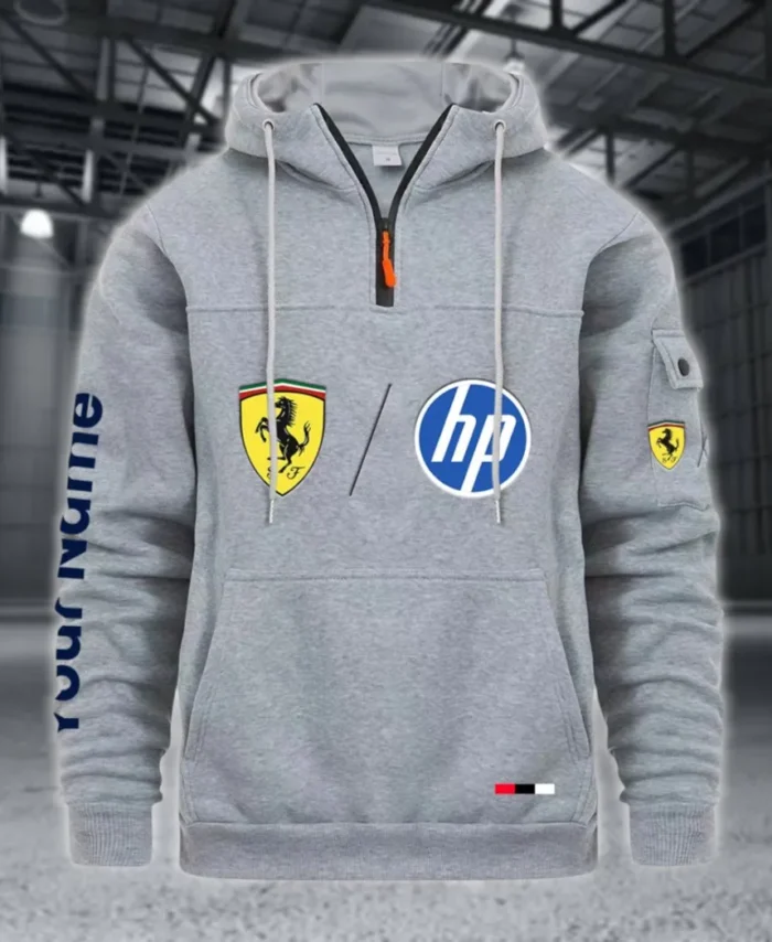 Racing Legend Large Pocket Hoodie, Classic Garage Style Hoodie CAR514 - Light Gray