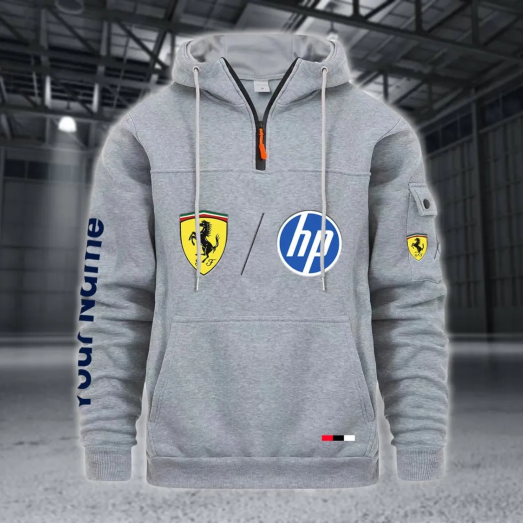 Racing Legend Large Pocket Hoodie, Classic Garage Style Hoodie CAR514 - Light Gray