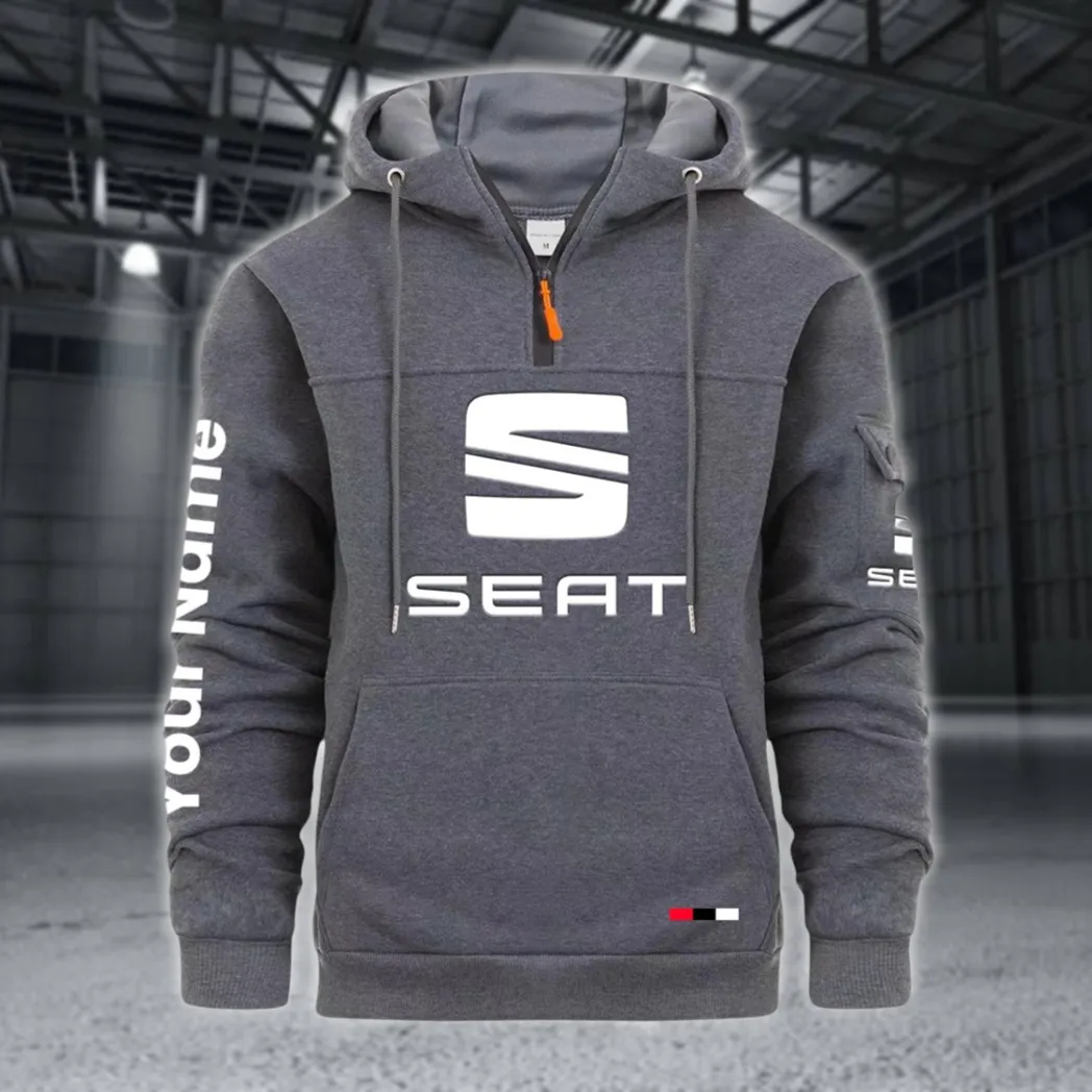 Stylish Sedan Large Pocket Hoodie, Car Culture Pocket Hoodie CAR514 - Dark Gray