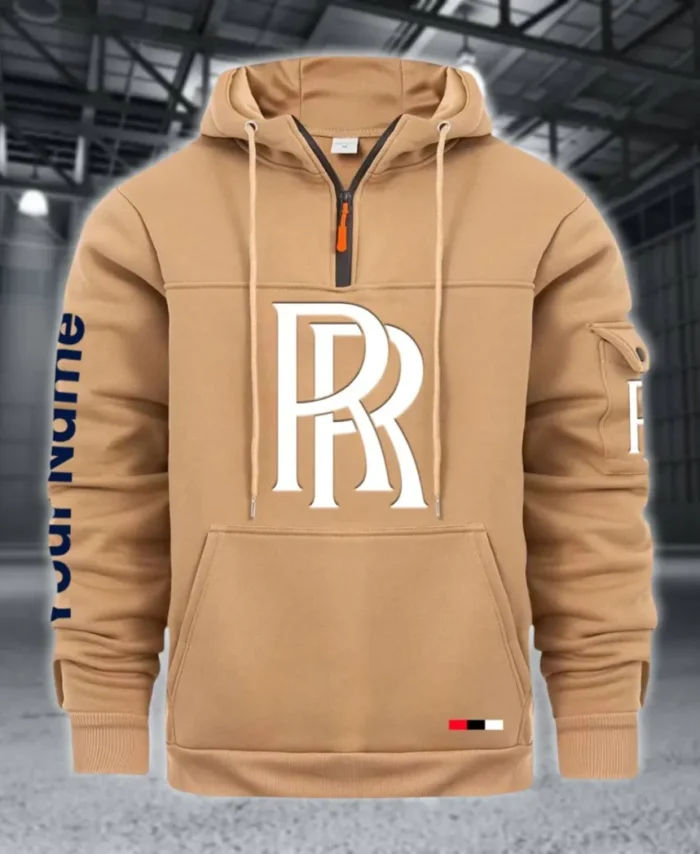 High-End Coupe Large Pocket Hoodie, Road-Ready Large Pocket Hoodie CAR514 - Khaki