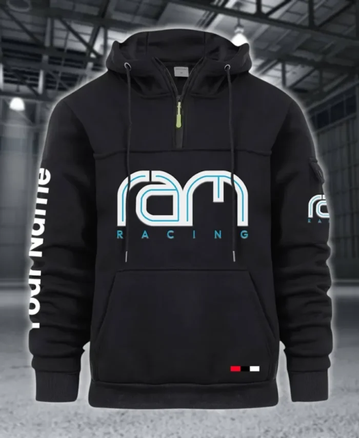 Racing Auto Large Pocket Hoodie, Streetwear Hoodie for Riders CAR514 - Black