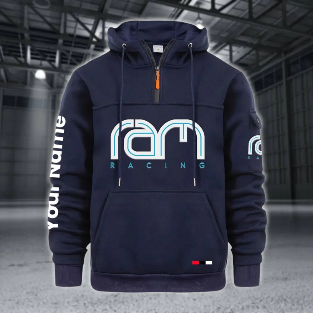 Racing Auto Large Pocket Hoodie, Streetwear Hoodie for Riders CAR514 - Navy