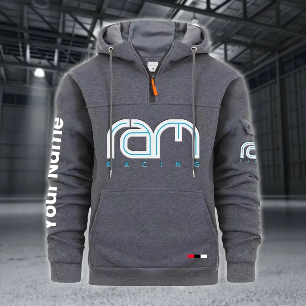 Racing Auto Large Pocket Hoodie, Streetwear Hoodie for Riders CAR514 - Dark Gray