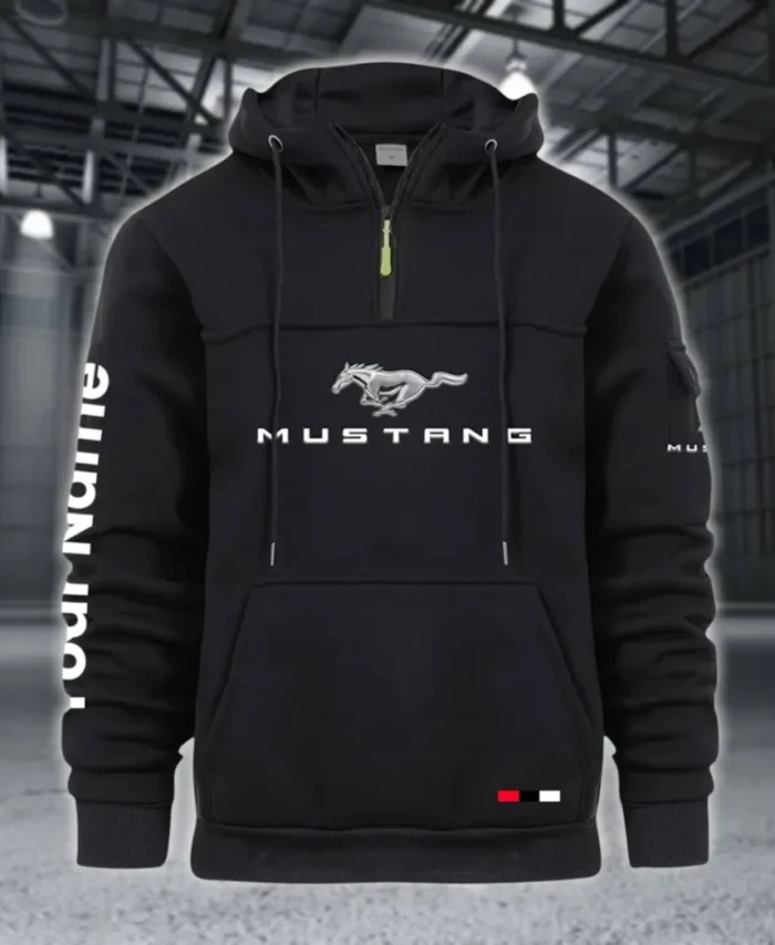 Speed Machine Large Pocket Hoodie, Automotive Lifestyle Zip Hoodie CAR514 - Black