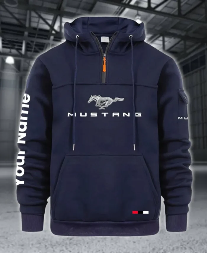 Speed Machine Large Pocket Hoodie, Automotive Lifestyle Zip Hoodie CAR514 - Navy