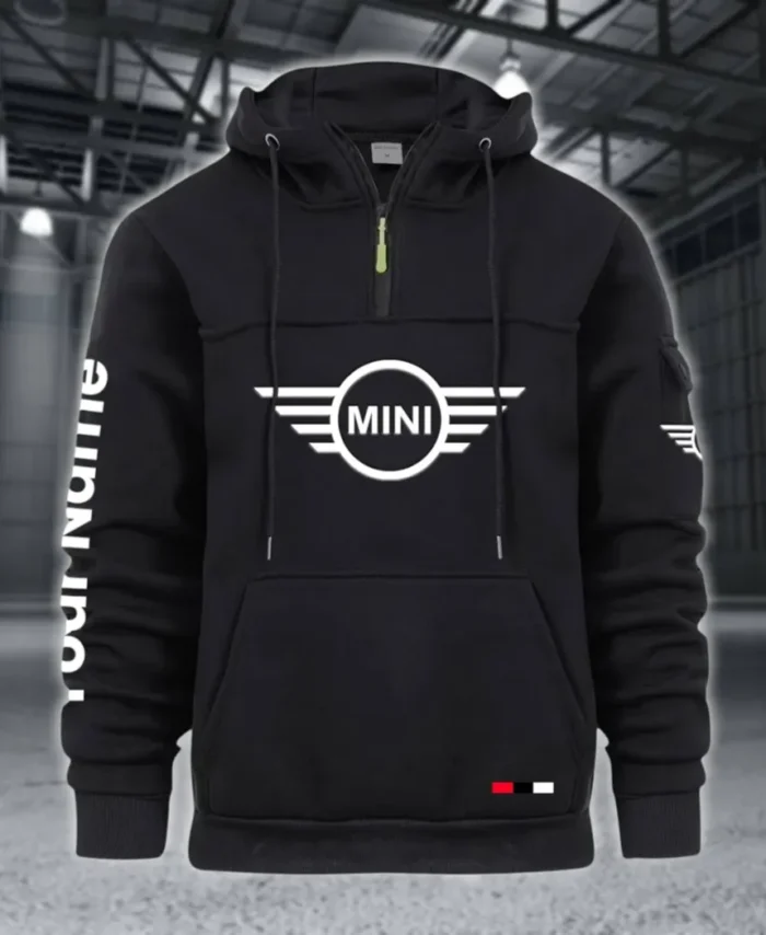 Micro Car Large Pocket Hoodie, Car Culture Pocket Hoodie CAR514 - Black