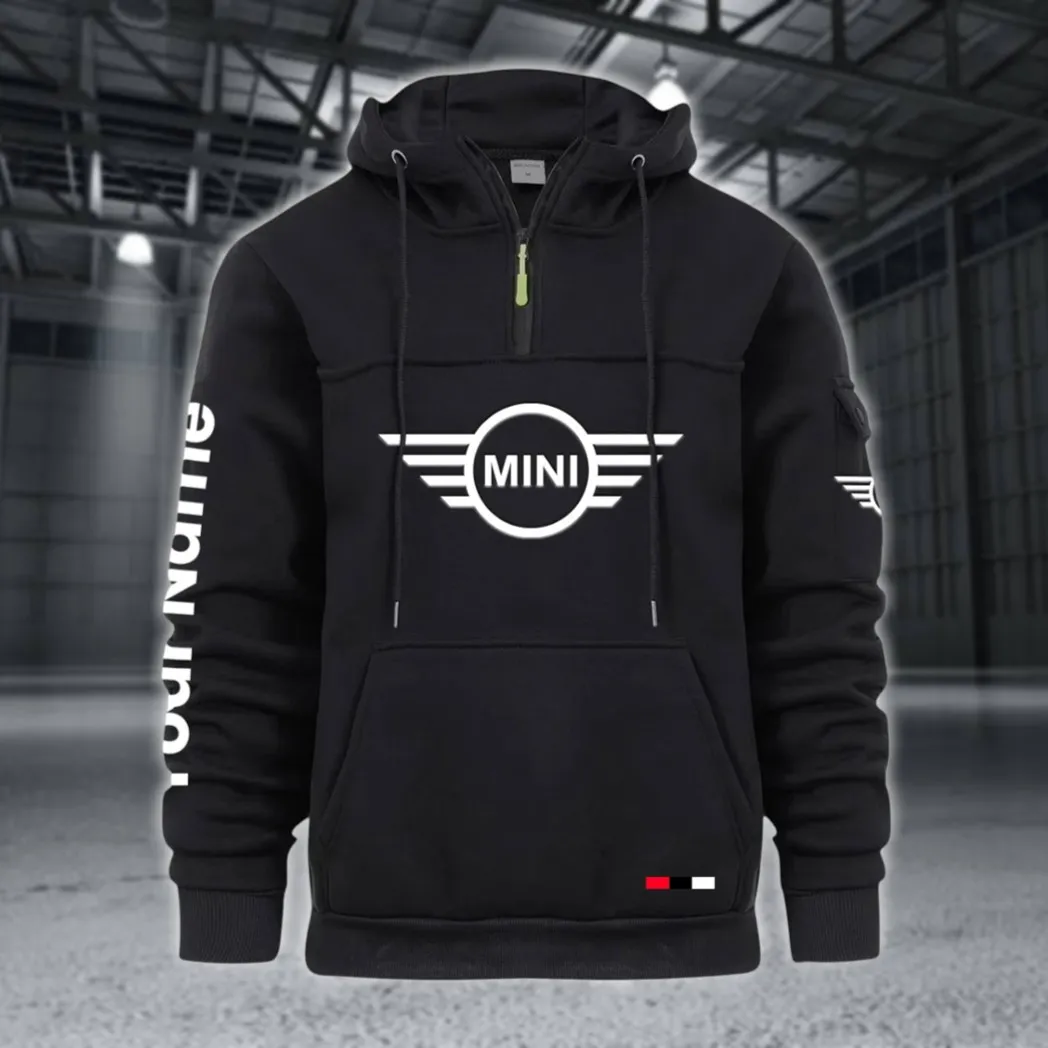 Micro Car Large Pocket Hoodie, Car Culture Pocket Hoodie CAR514 - Black