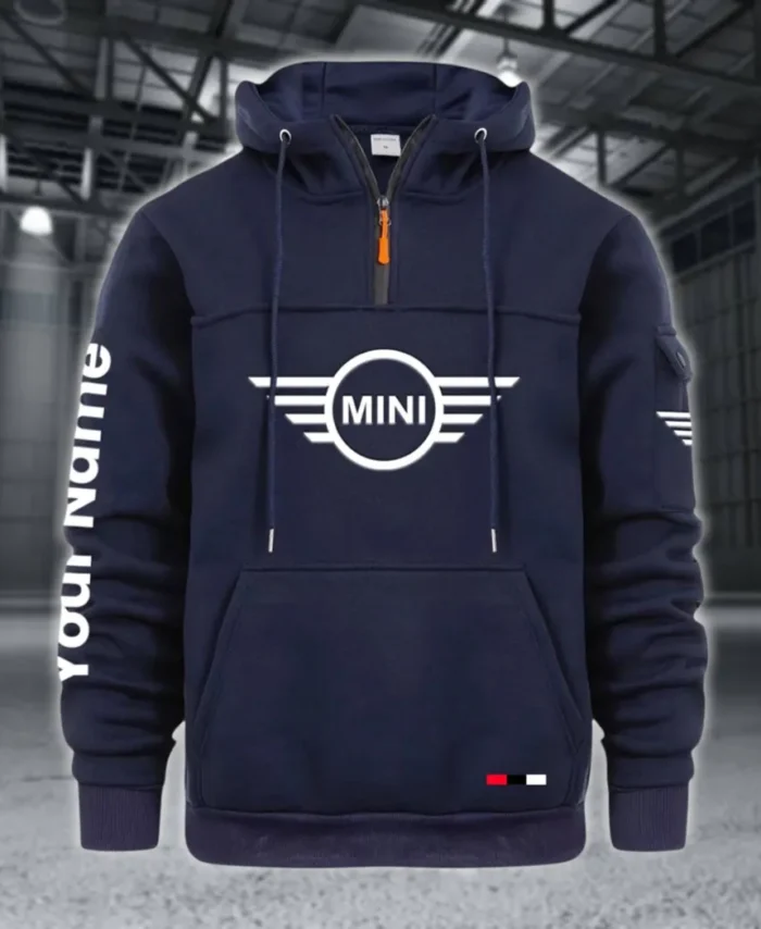 Micro Car Large Pocket Hoodie, Car Culture Pocket Hoodie CAR514 - Navy