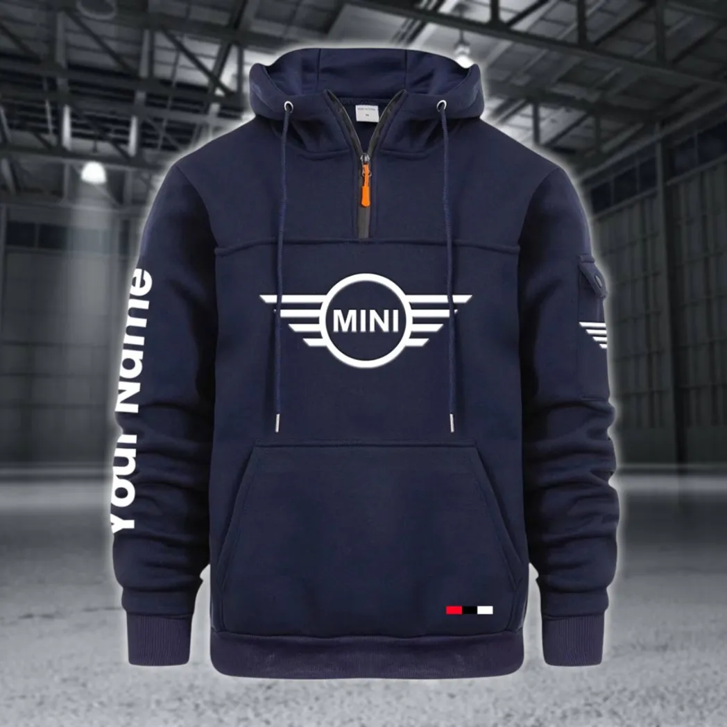 Micro Car Large Pocket Hoodie, Car Culture Pocket Hoodie CAR514 - Navy