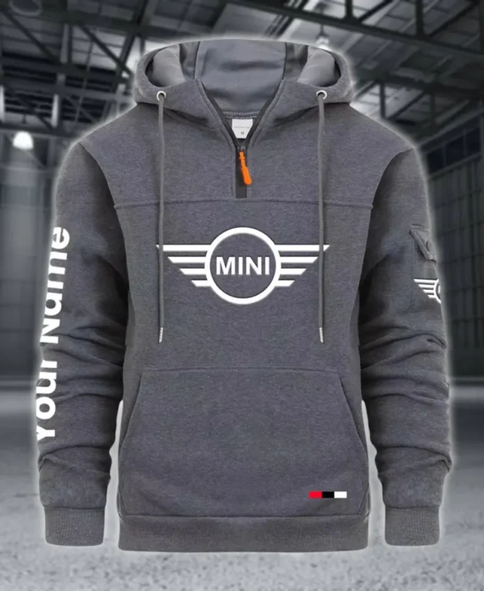Micro Car Large Pocket Hoodie, Car Culture Pocket Hoodie CAR514 - Dark Gray