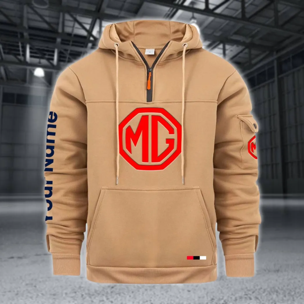 Collector’s Auto Large Pocket Hoodie, Car Enthusiast Everyday Hoodie CAR514 - Khaki