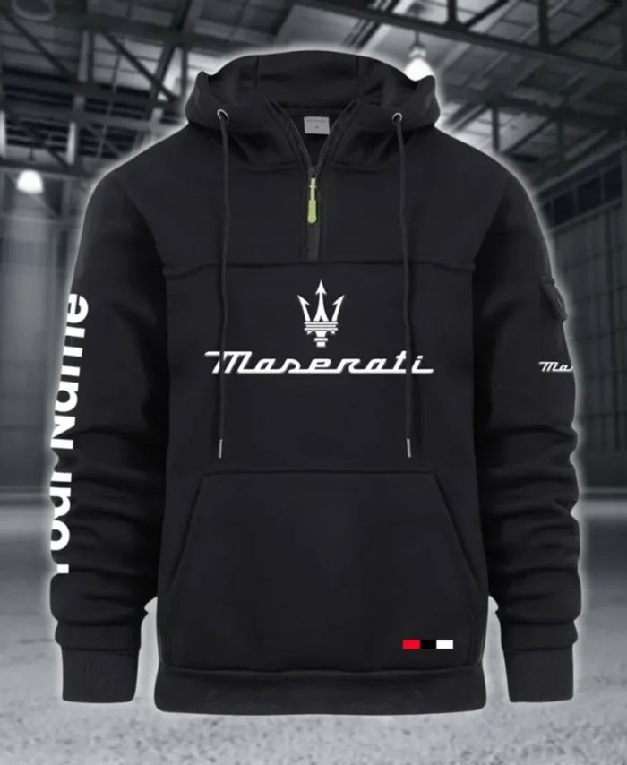 Sports Car Large Pocket Hoodie, Rugged Streetwear Car Hoodie CAR514 - Black