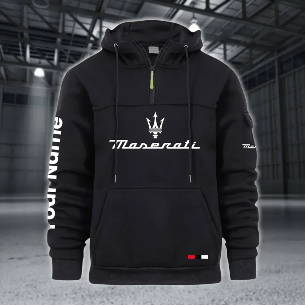 Sports Car Large Pocket Hoodie, Rugged Streetwear Car Hoodie CAR514 - Black