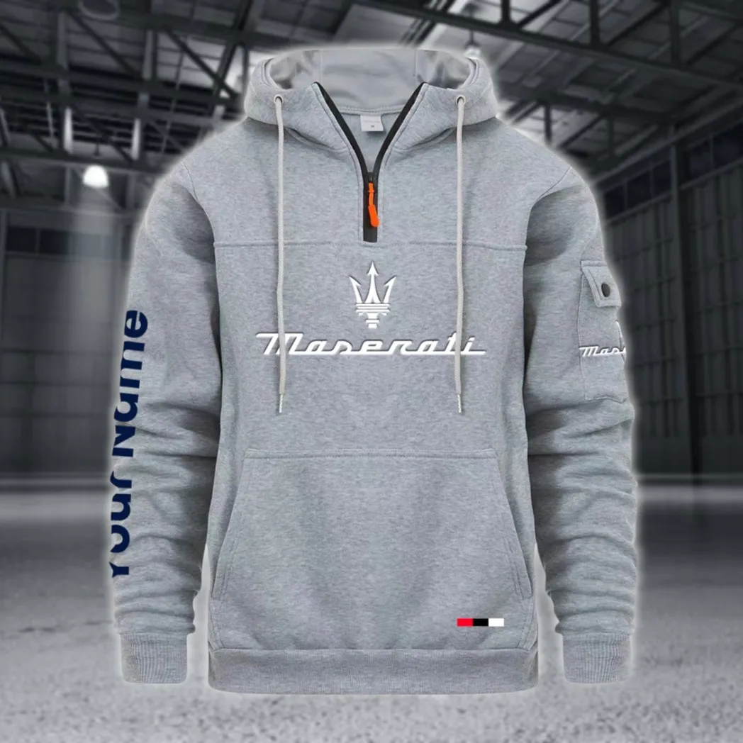 Sports Car Large Pocket Hoodie, Rugged Streetwear Car Hoodie CAR514 - Light Gray