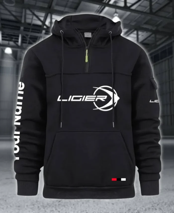 Racing Auto Large Pocket Hoodie, Road Inspired Casual Hoodie CAR514 - Black