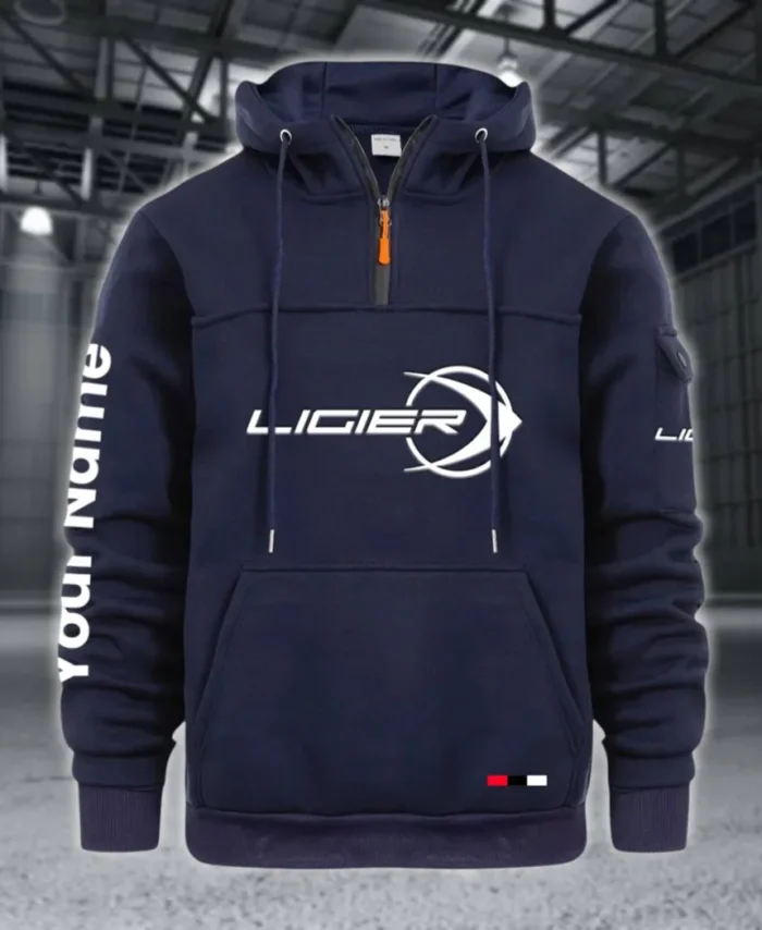 Racing Auto Large Pocket Hoodie, Road Inspired Casual Hoodie CAR514 - Navy