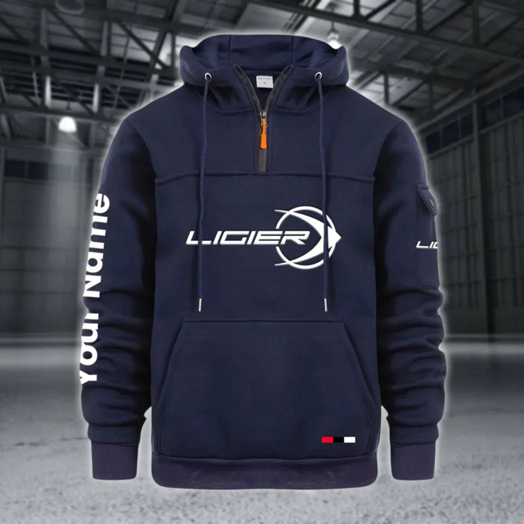 Racing Auto Large Pocket Hoodie, Road Inspired Casual Hoodie CAR514 - Navy