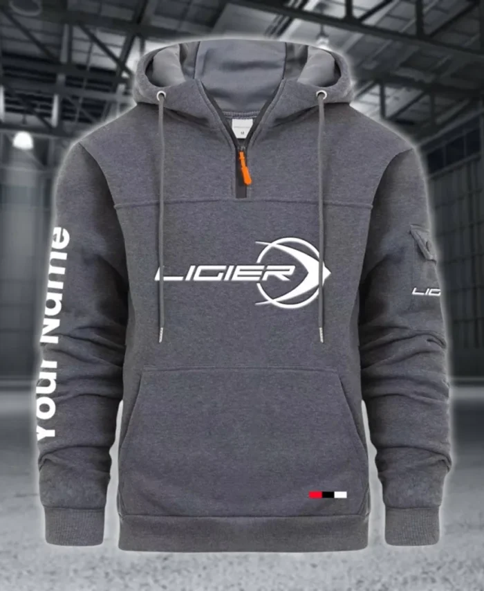 Racing Auto Large Pocket Hoodie, Road Inspired Casual Hoodie CAR514 - Dark Gray