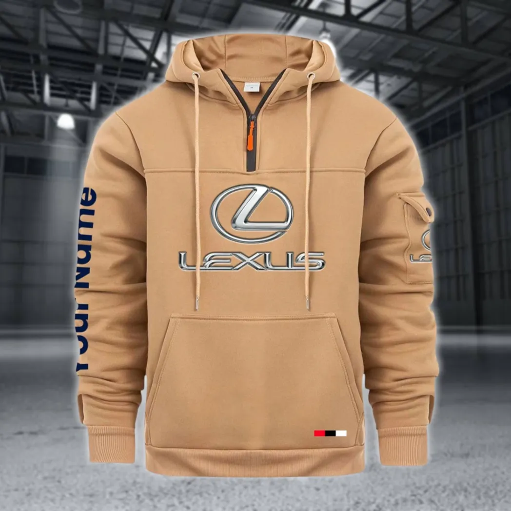 Grand Touring Auto Large Pocket Hoodie, Garage-Ready Lifestyle Hoodie CAR514 - Khaki