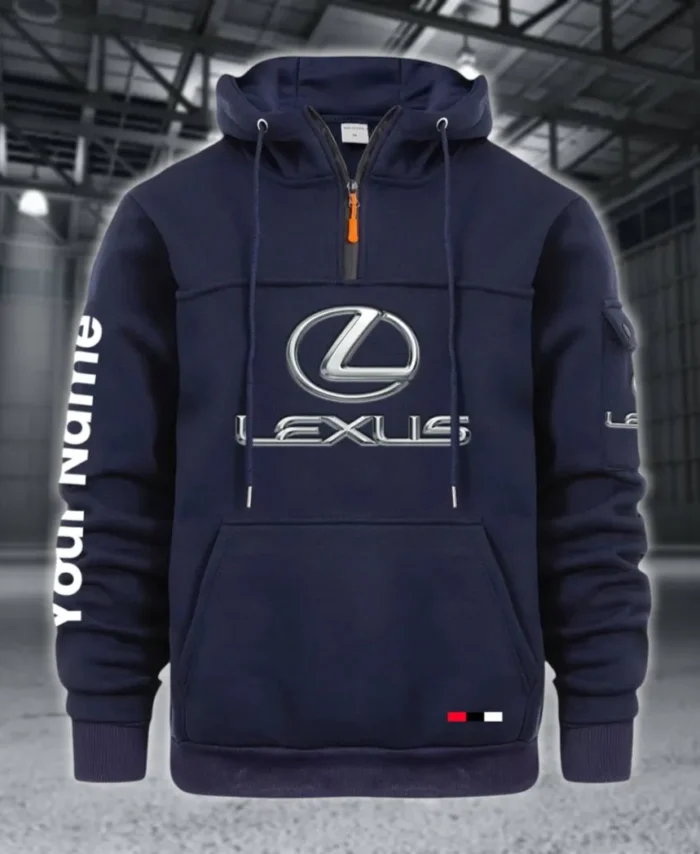 Grand Touring Auto Large Pocket Hoodie, Garage-Ready Lifestyle Hoodie CAR514 - Navy