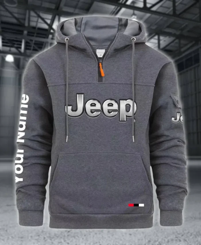 Off-Road SUV Brand Large Pocket Hoodie, Road-Ready Large Pocket Hoodie CAR514 - Dark Gray