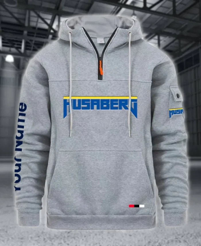 Agile Dirt Bike Large Pocket Hoodie, Road-Ready Large Pocket Hoodie CAR514 - Light Gray