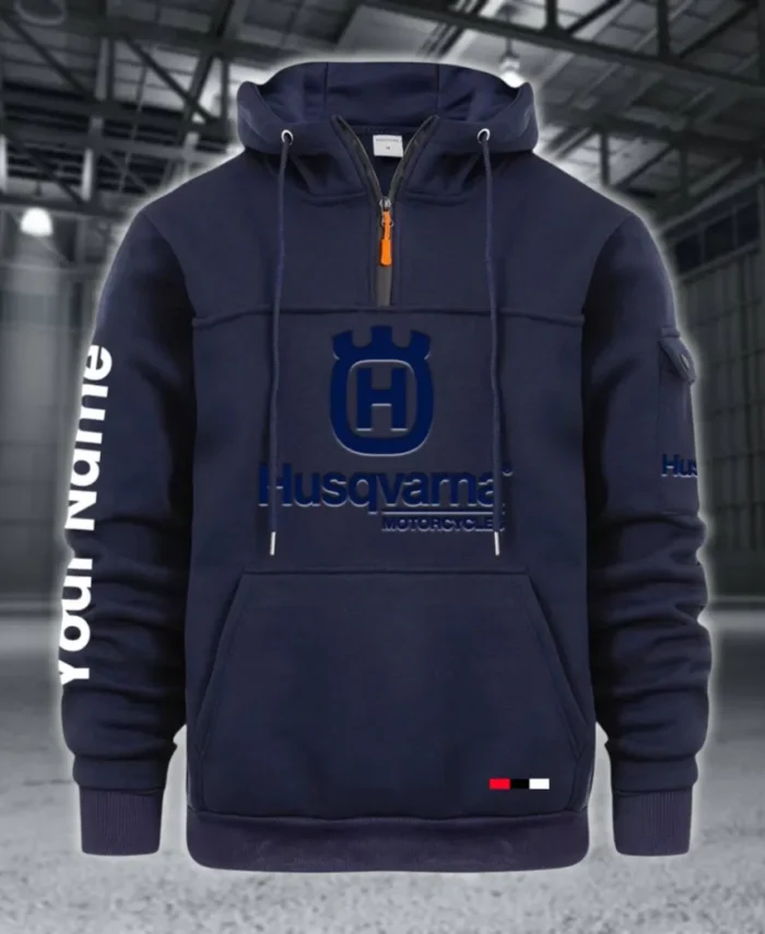 Outdoor Adventure Bike Large Pocket Hoodie, Road-Ready Large Pocket Hoodie CAR514 - Navy