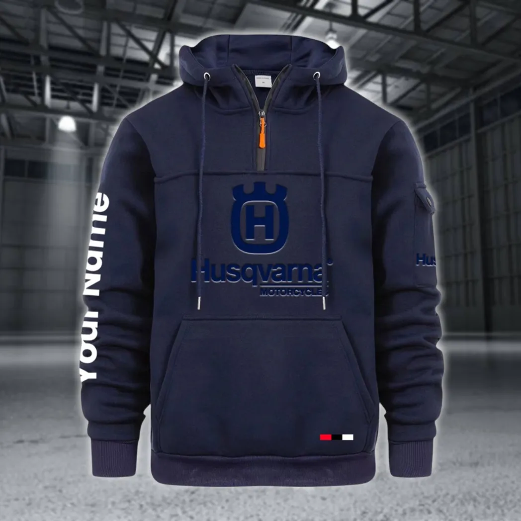 Outdoor Adventure Bike Large Pocket Hoodie, Road-Ready Large Pocket Hoodie CAR514 - Navy