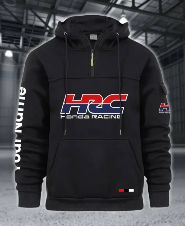 Racing Auto Large Pocket Hoodie, Automotive Lifestyle Zip Hoodie CAR514 - Black