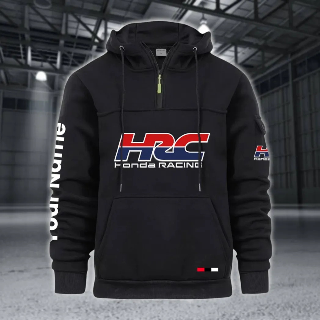 Racing Auto Large Pocket Hoodie, Automotive Lifestyle Zip Hoodie CAR514 - Black